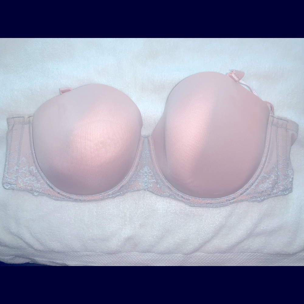 Torrid Soft Pink n Gray lace accent bra